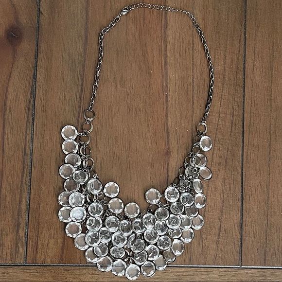 Clear Gem Statement Necklace - Picture 8 of 9